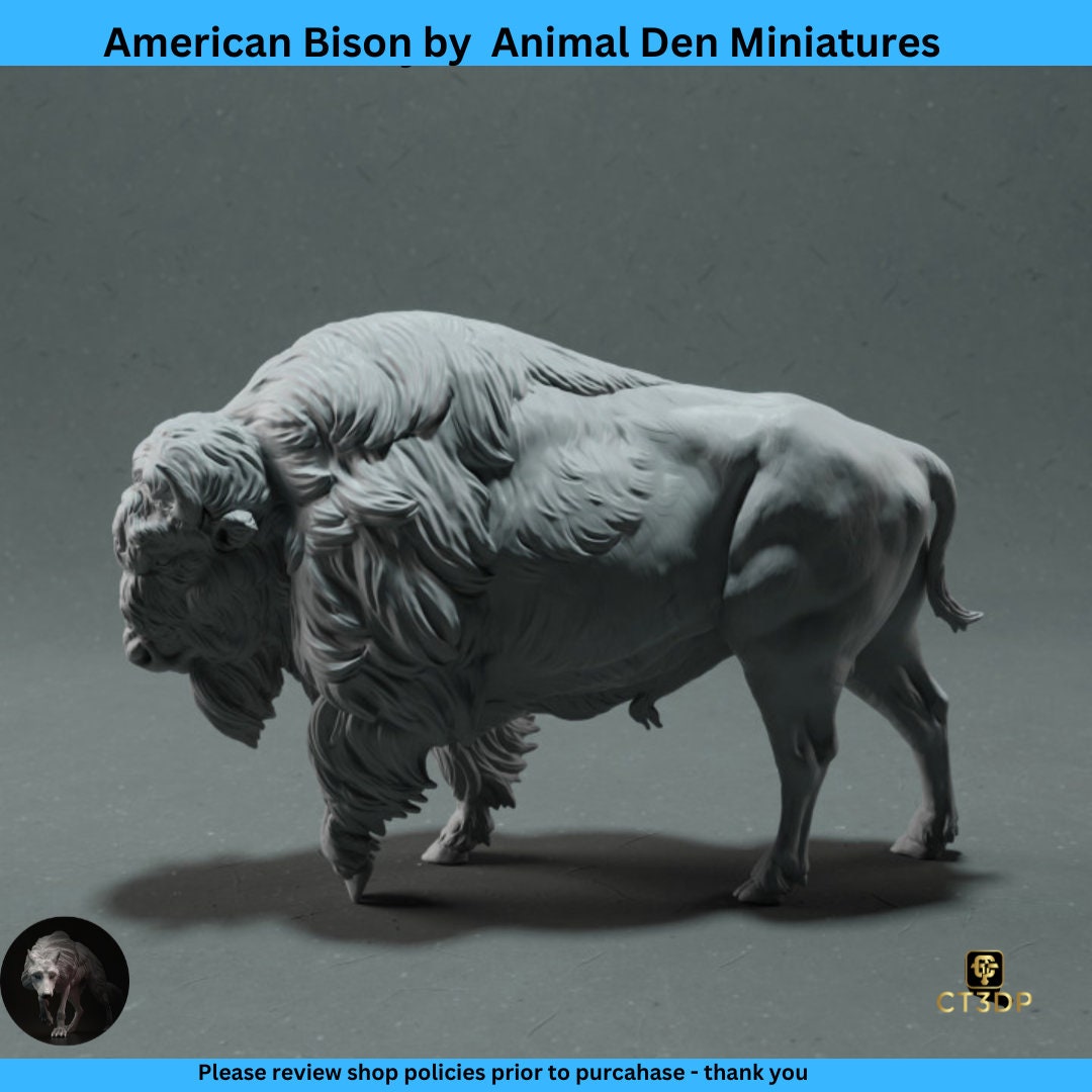 American Bison Miniature Model: Detailed Animal Den Collectible