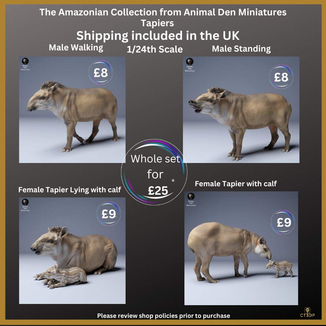 Tapir Miniature Set: Amazonian Animal Den Collection