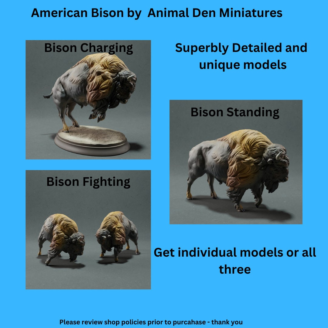 American Bison Miniature Model: Detailed Animal Den Collectible