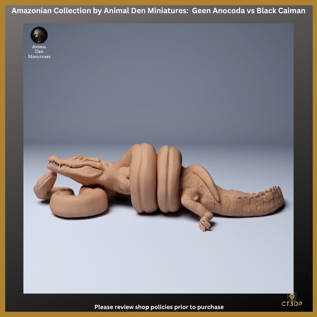 Anaconda vs Caiman Miniature: Animal Den Amazonian Collection