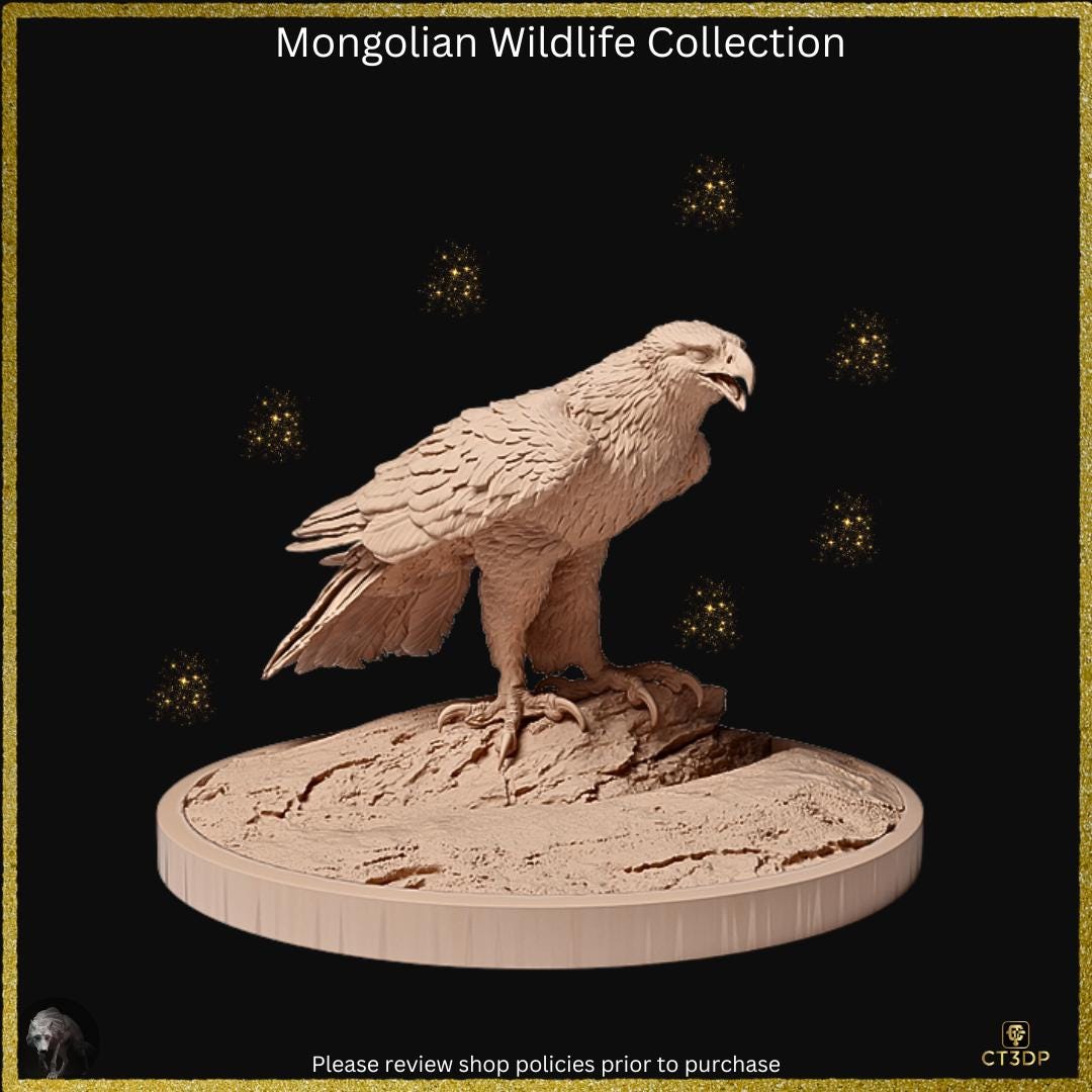 Golden Eagle Miniature: Mongolian Wildlife Resin Model