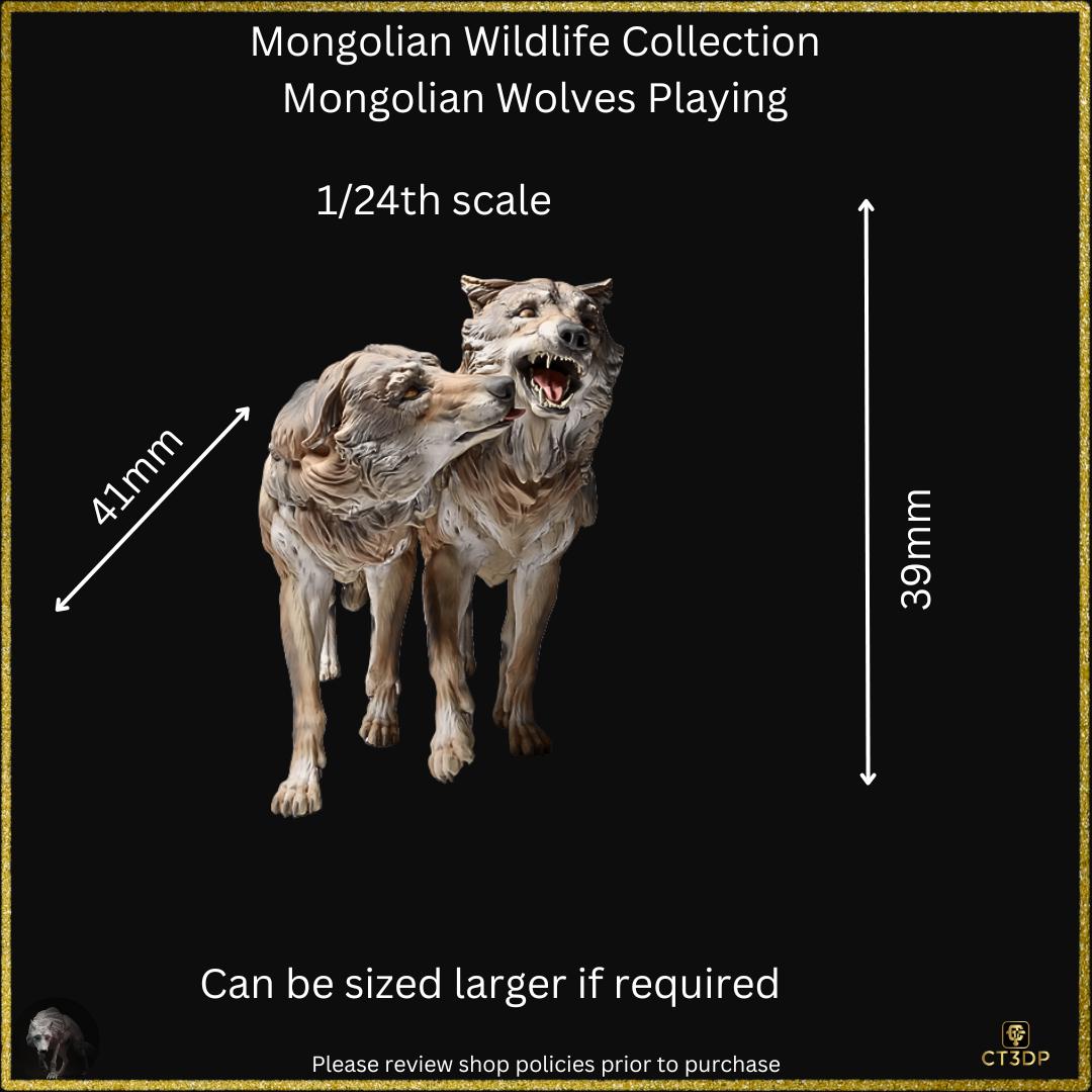 Mongolian Wolves Figurine: Wildlife Collection, Detailed Model