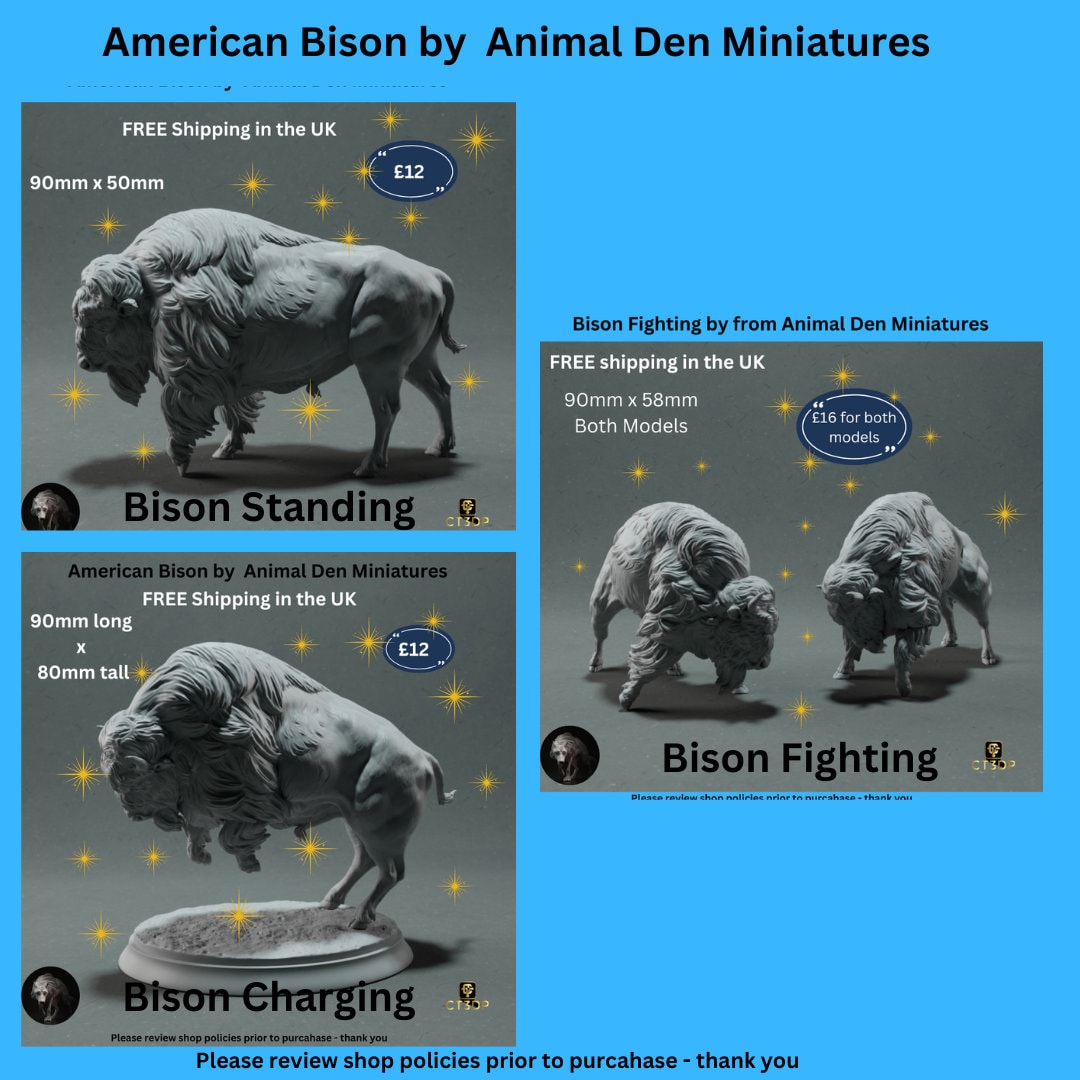 American Bison Miniature Model: Detailed Animal Den Collectible