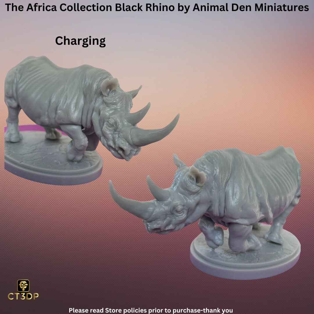 The Africa Collection by Animal Den Miniatures-The Black Rhino-perfect for your miniature animal collection