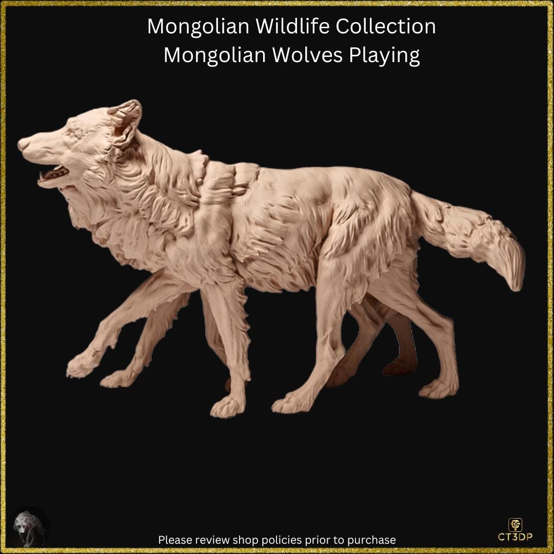 Mongolian Wolves Figurine: Wildlife Collection, Detailed Model