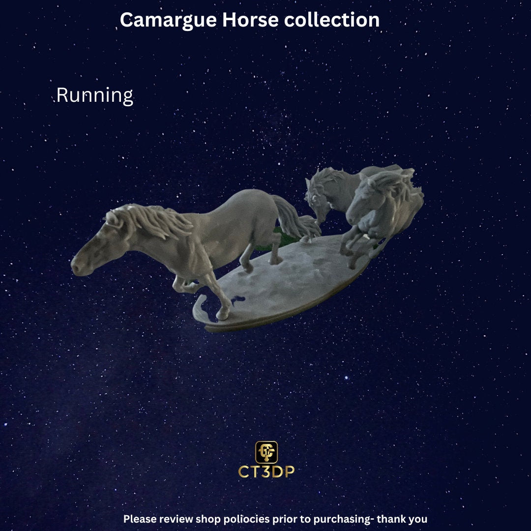 Camargue Miniature Horse collection by Animal Den Miniatures- collectible miniatures as single models or get the whole set