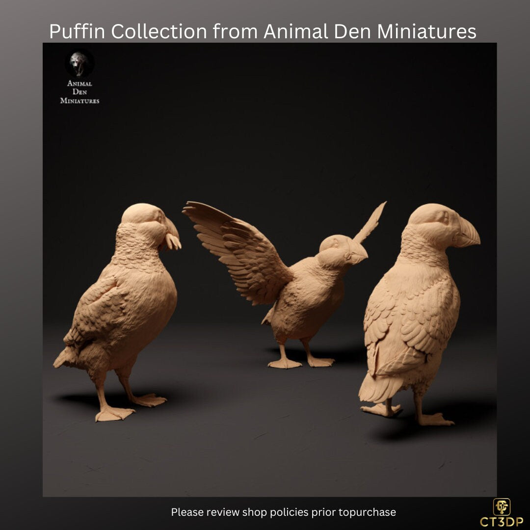 Puffin Miniature Collection:1/8th scale model collection 3D printed in Hi-resolution Resin for ultra-detail