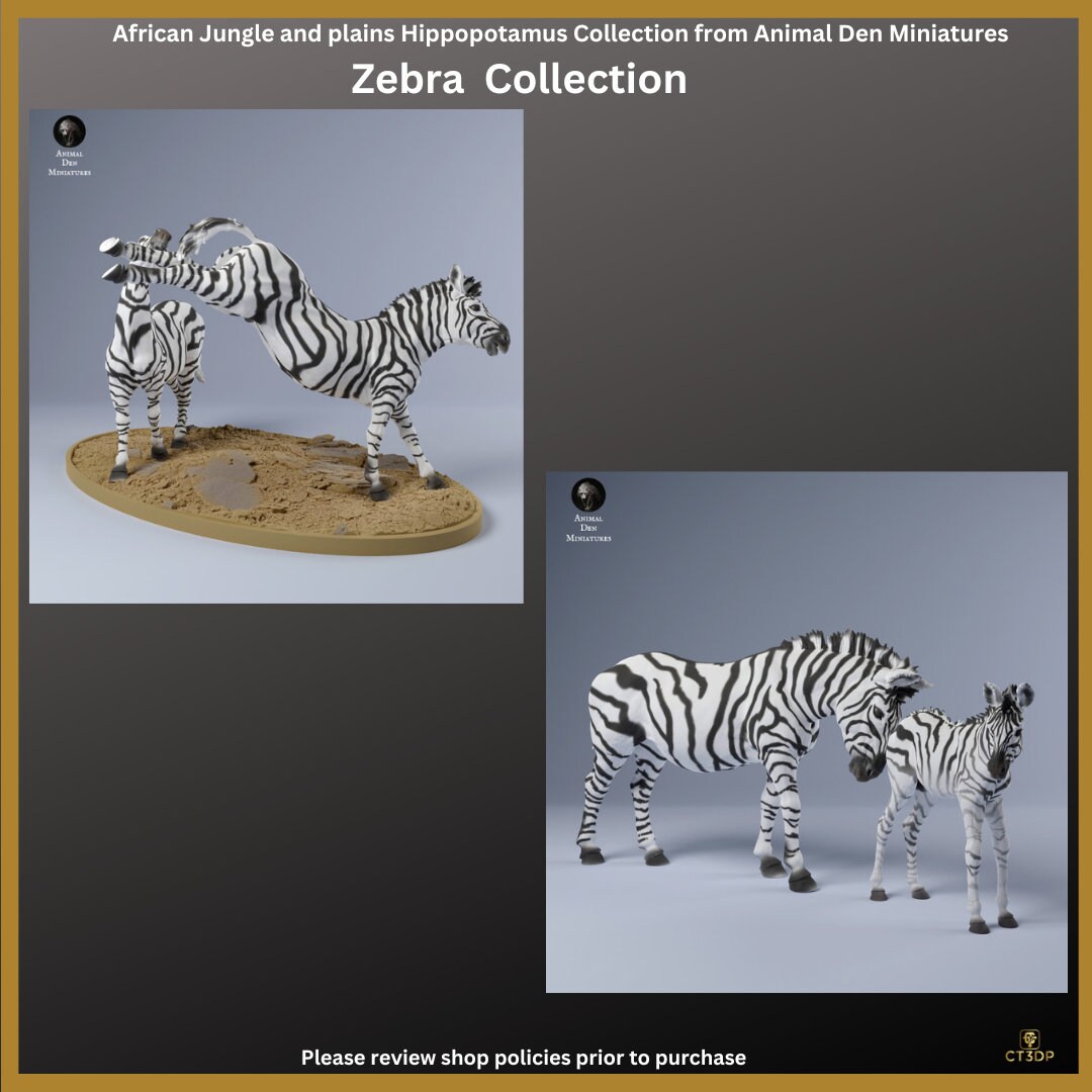 Zebra Miniature Collection: Animal Den Female & Calf Figurine