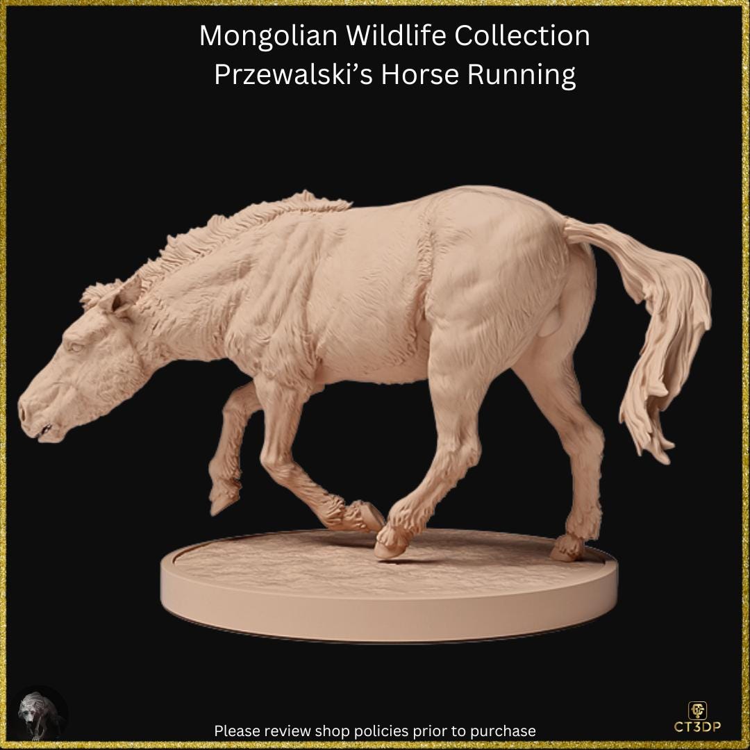 Mongolian Wildlife Collection- Przewalski horse on the run superbly detailed model