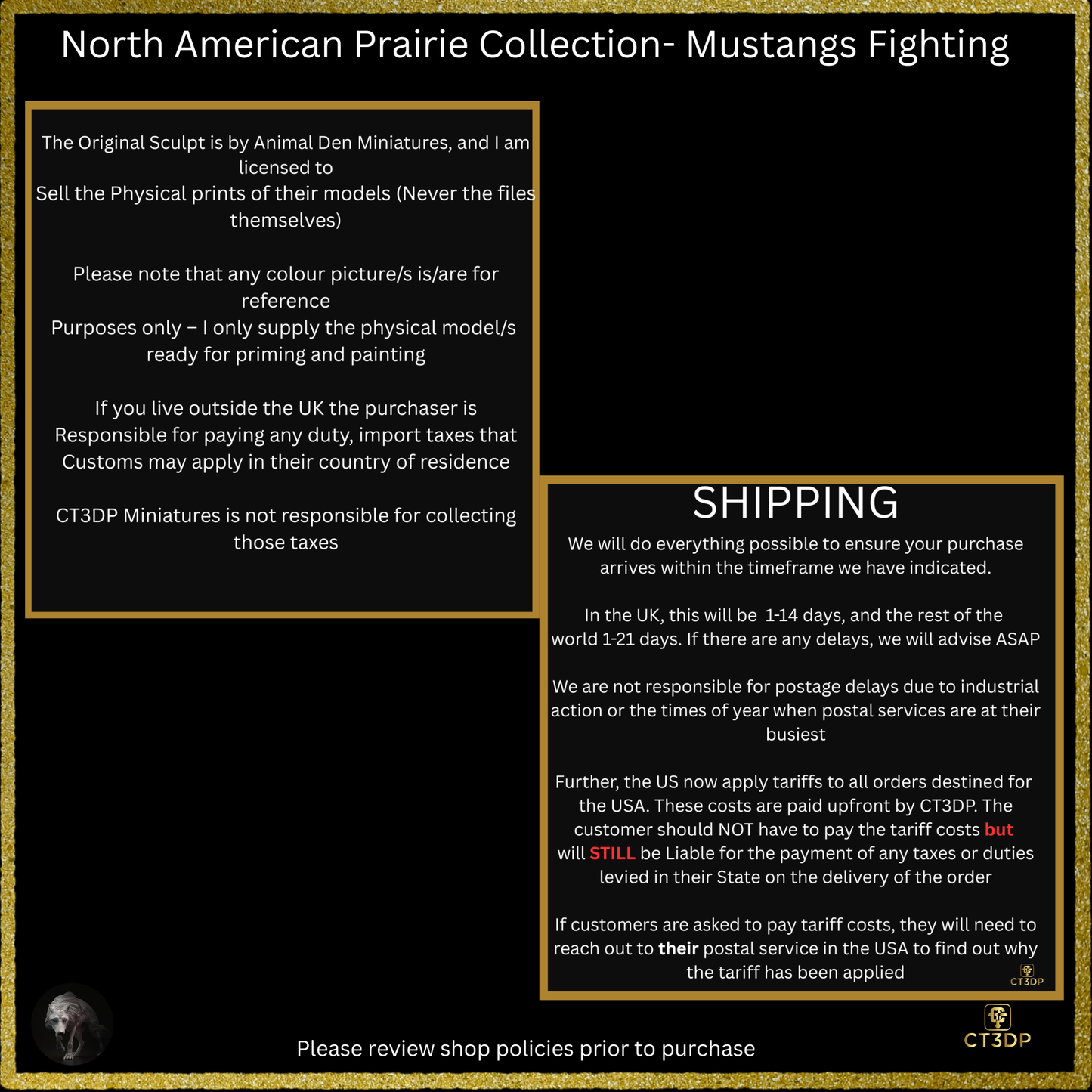 3D Resin printed Mustangs Fighting from the North American Prairies Collection