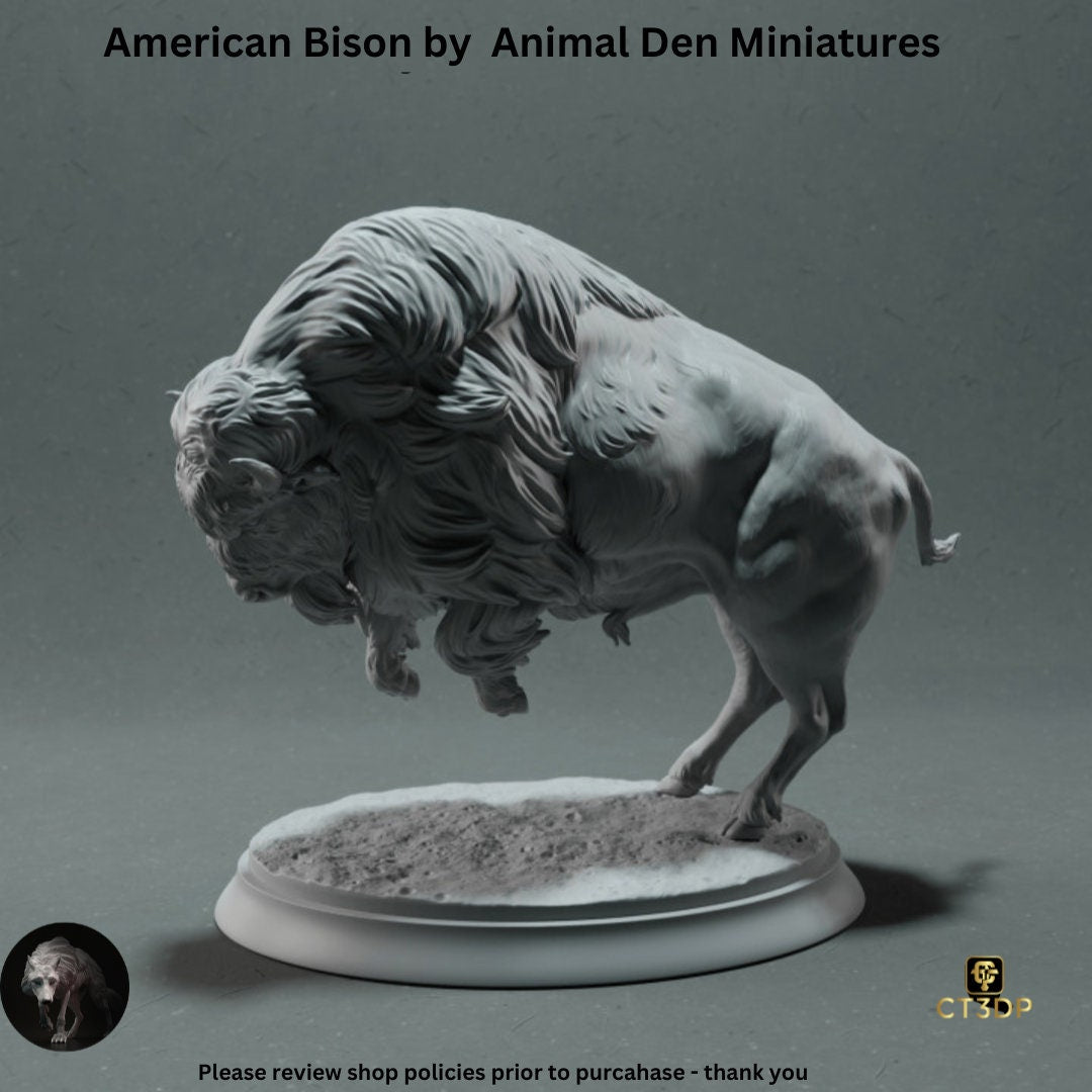 American Bison Miniature Model: Detailed Animal Den Collectible