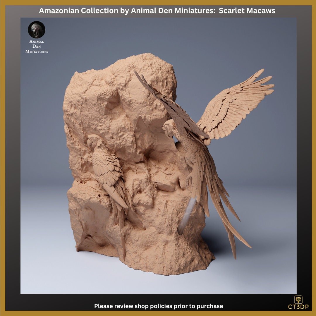 From Animal Dens Amazonian Collection comes these beautifully detailed Scarlet Macaws-simply outstanding