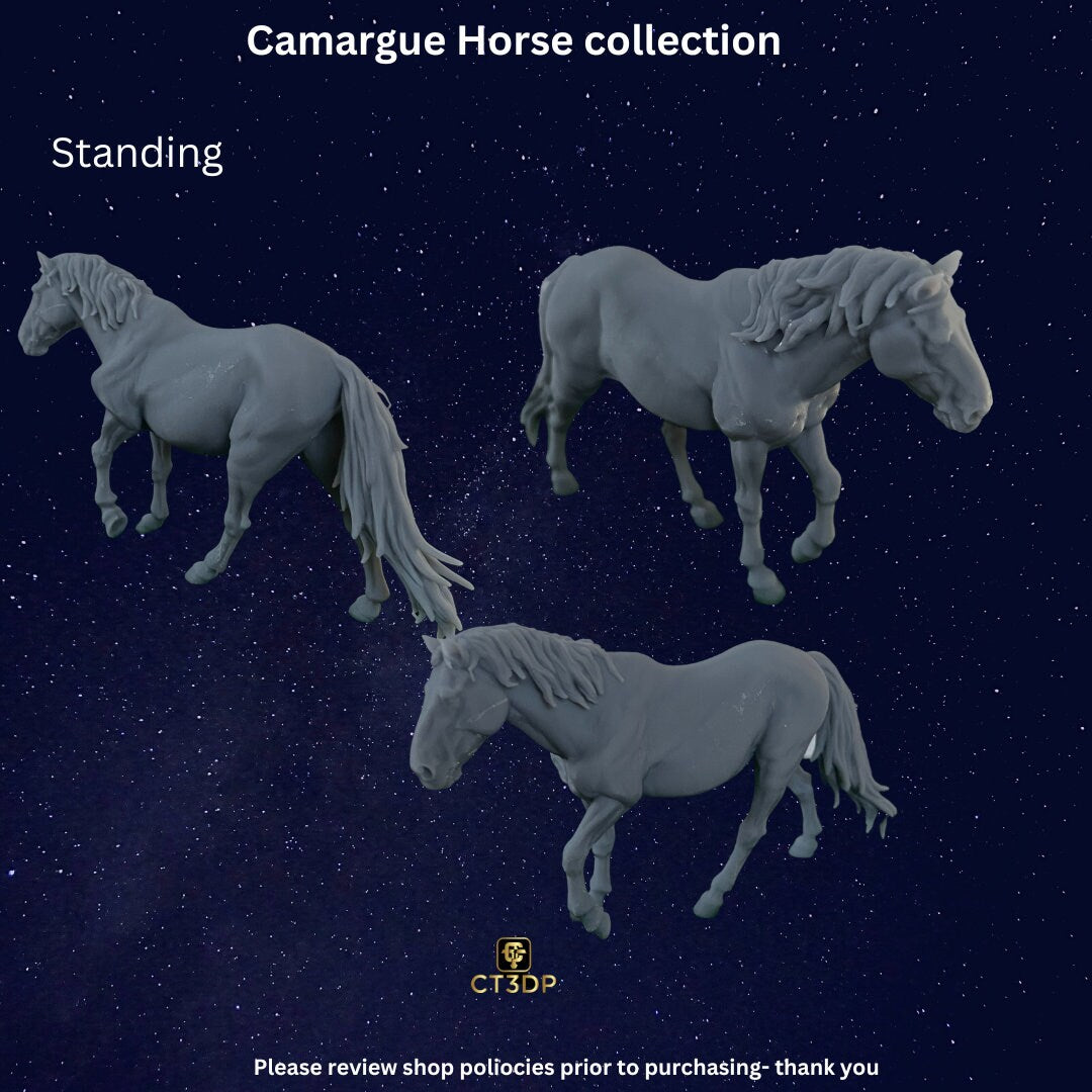Camargue Miniature Horse collection by Animal Den Miniatures- collectible miniatures as single models or get the whole set