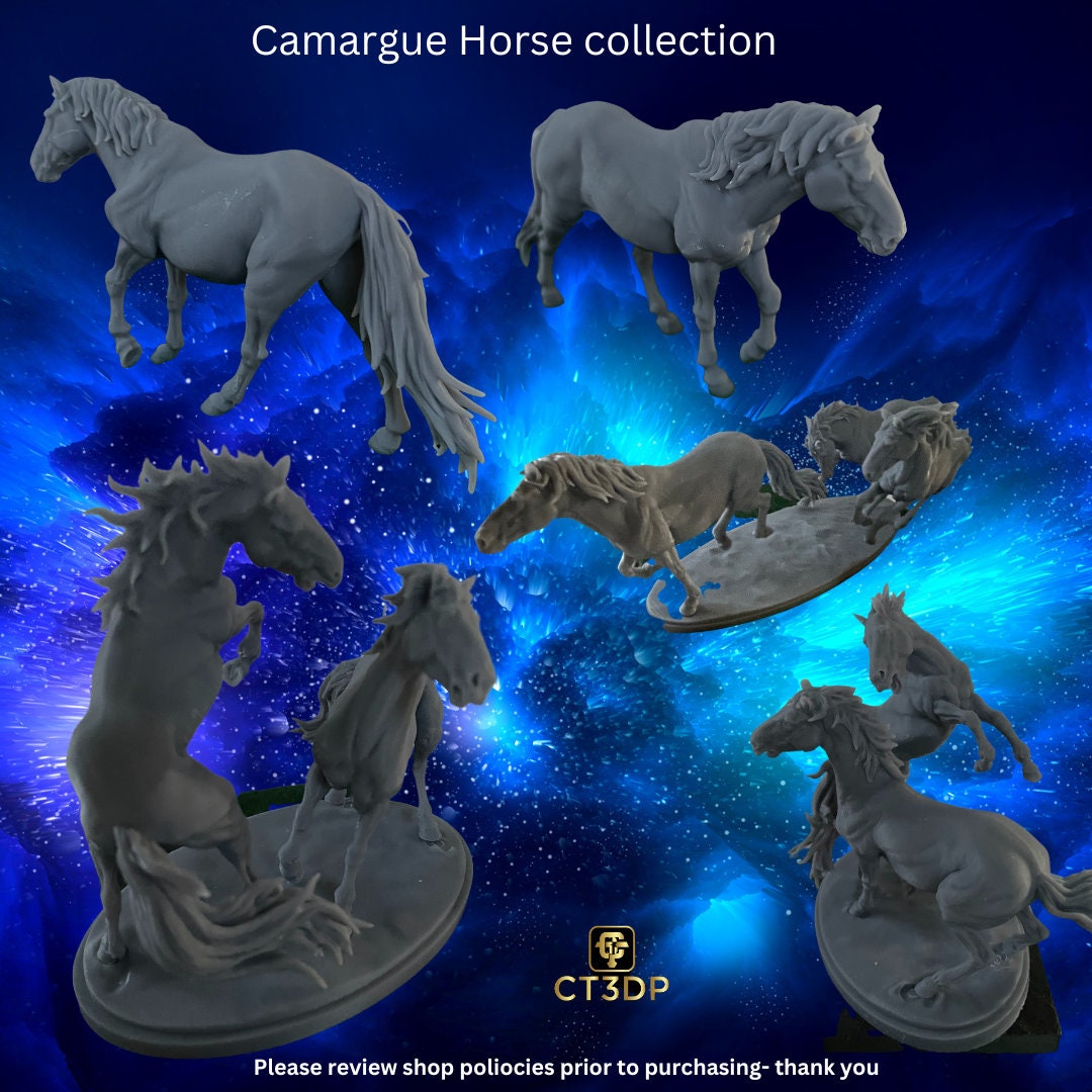 Camargue Miniature Horse collection by Animal Den Miniatures- collectible miniatures as single models or get the whole set