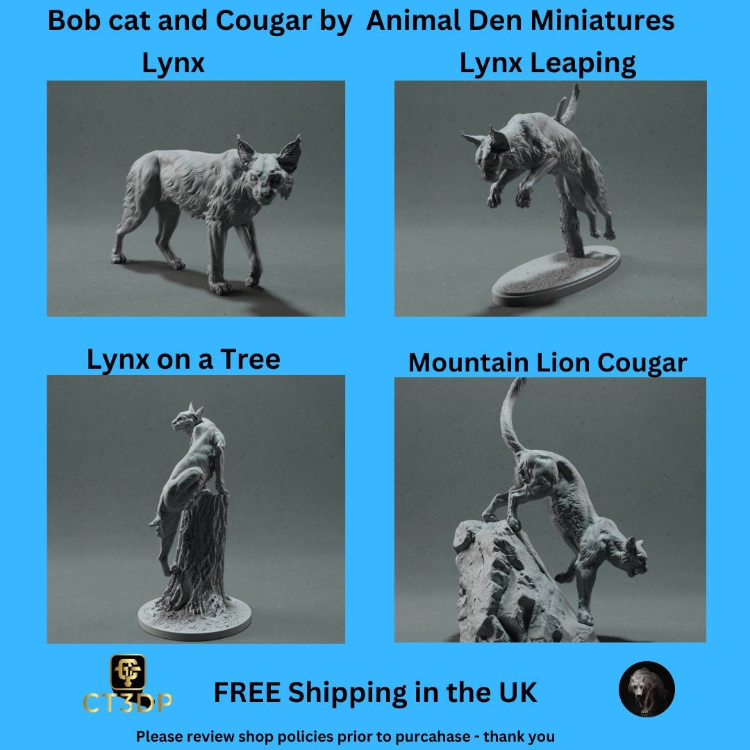 Animal Den Miniatures: Lynx & Cougar Model Collection