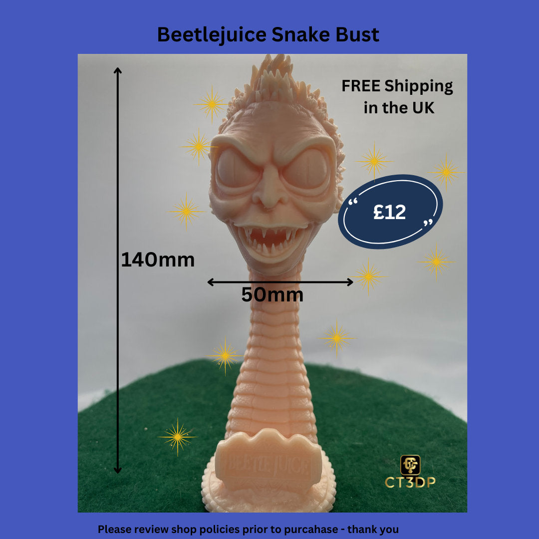 Beetlejuice Snake Bust: Miniature Halloween Model