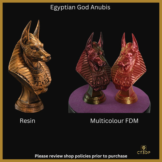 3D Printed Anubis Bust: Egyptian God of Graves Miniature