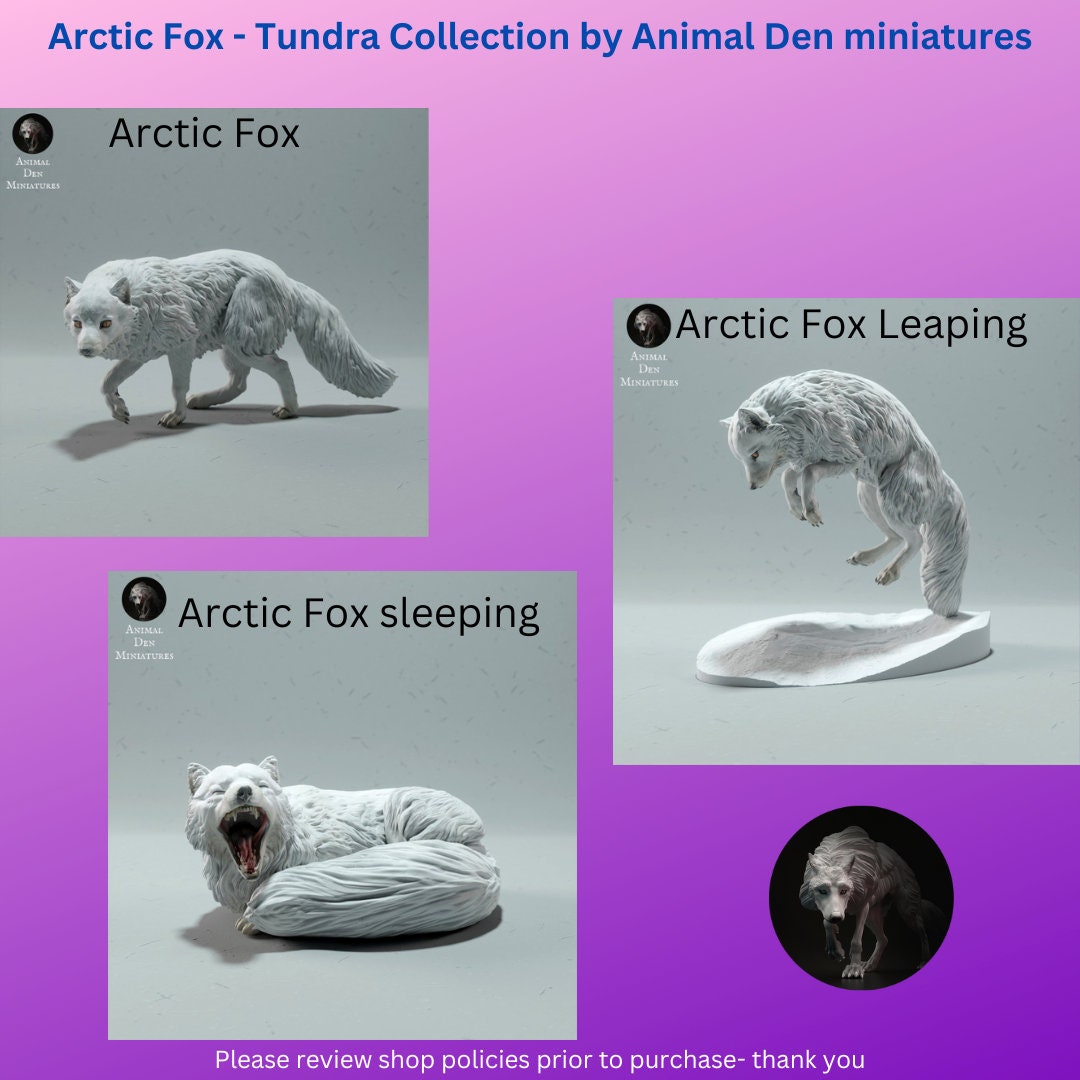 Arctic Fox Miniature: Tundra Animal Den Collection, 1/9th Scale
