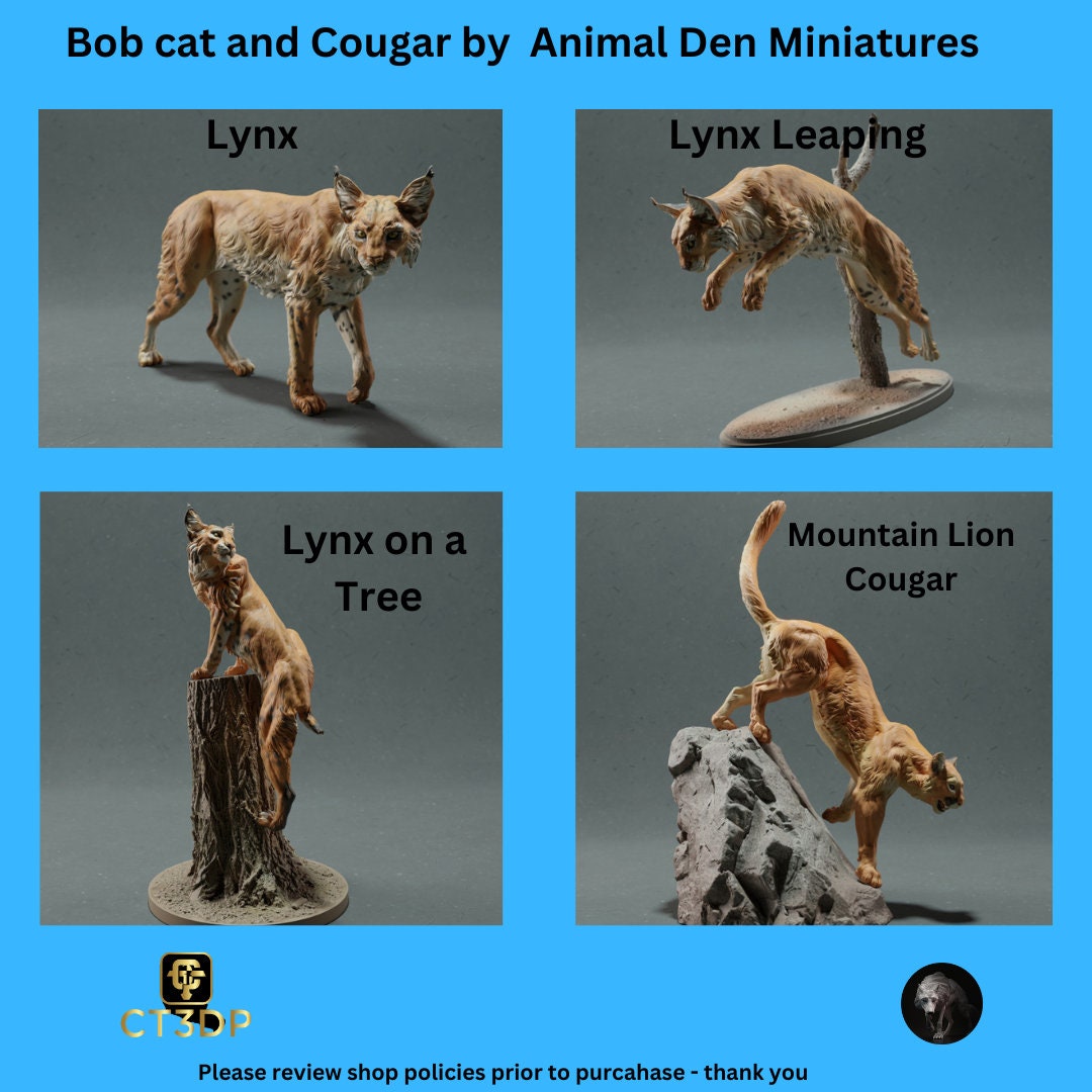 Animal Den Miniatures: Lynx & Cougar Model Collection