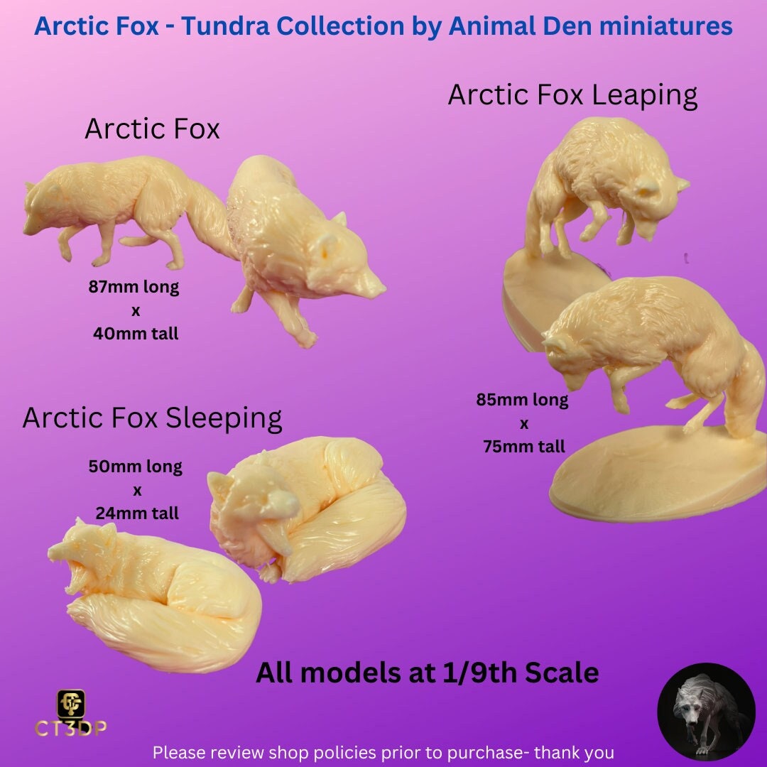 Arctic Fox Miniature: Tundra Animal Den Collection, 1/9th Scale
