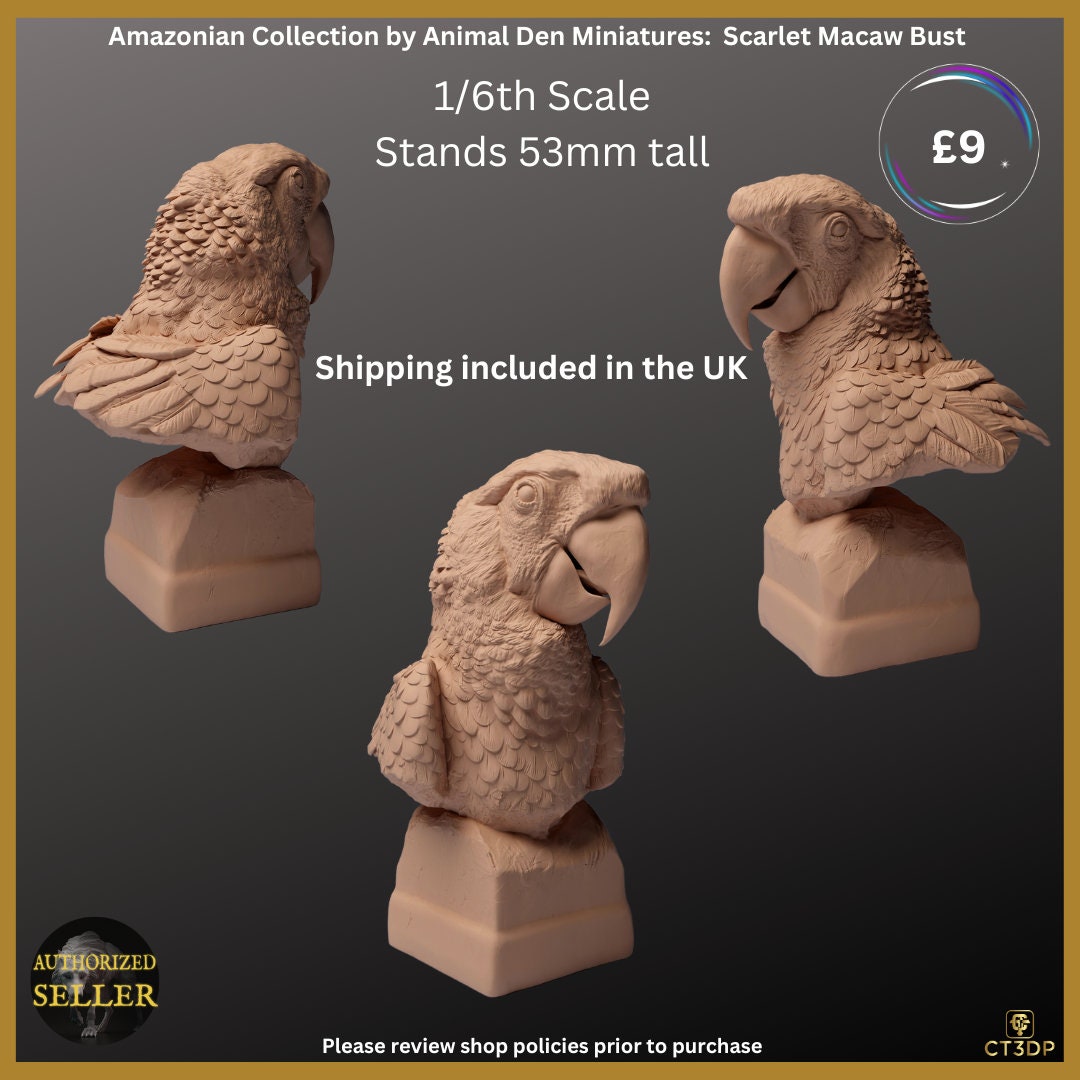 From Animal Dens Amazonian Collection comes these beautifully detailed Scarlet Macaws-simply outstanding