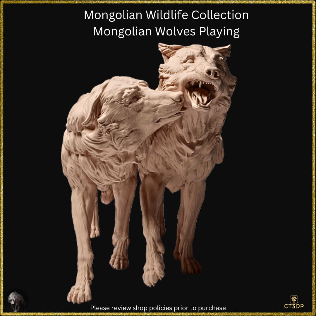 Mongolian Wolves Figurine: Wildlife Collection, Detailed Model
