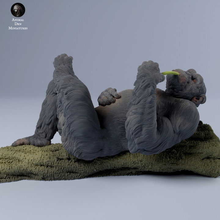 Chimps Chilling-Grinning and Grooming by Animal Den Miniatures- Quality detail. Chimpanzee-Wild-jungle-forest-Africa-grooming-smiling