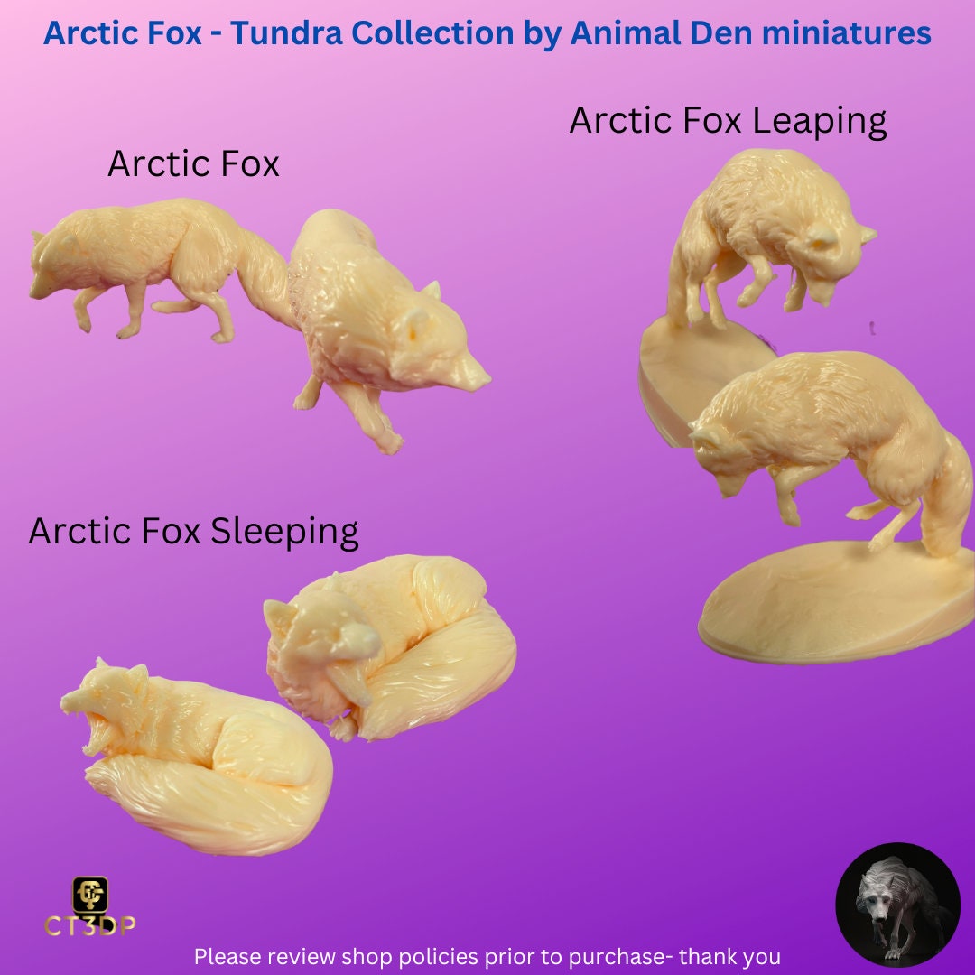 Arctic Fox Miniature: Tundra Animal Den Collection, 1/9th Scale