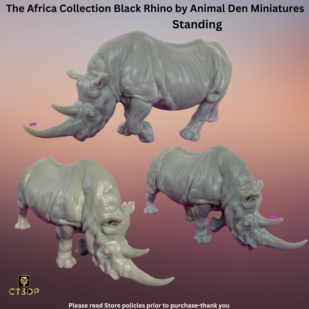 The Africa Collection by Animal Den Miniatures-The Black Rhino-perfect for your miniature animal collection