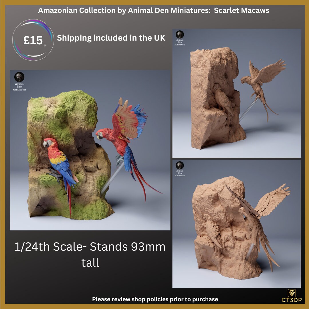 From Animal Dens Amazonian Collection comes these beautifully detailed Scarlet Macaws-simply outstanding