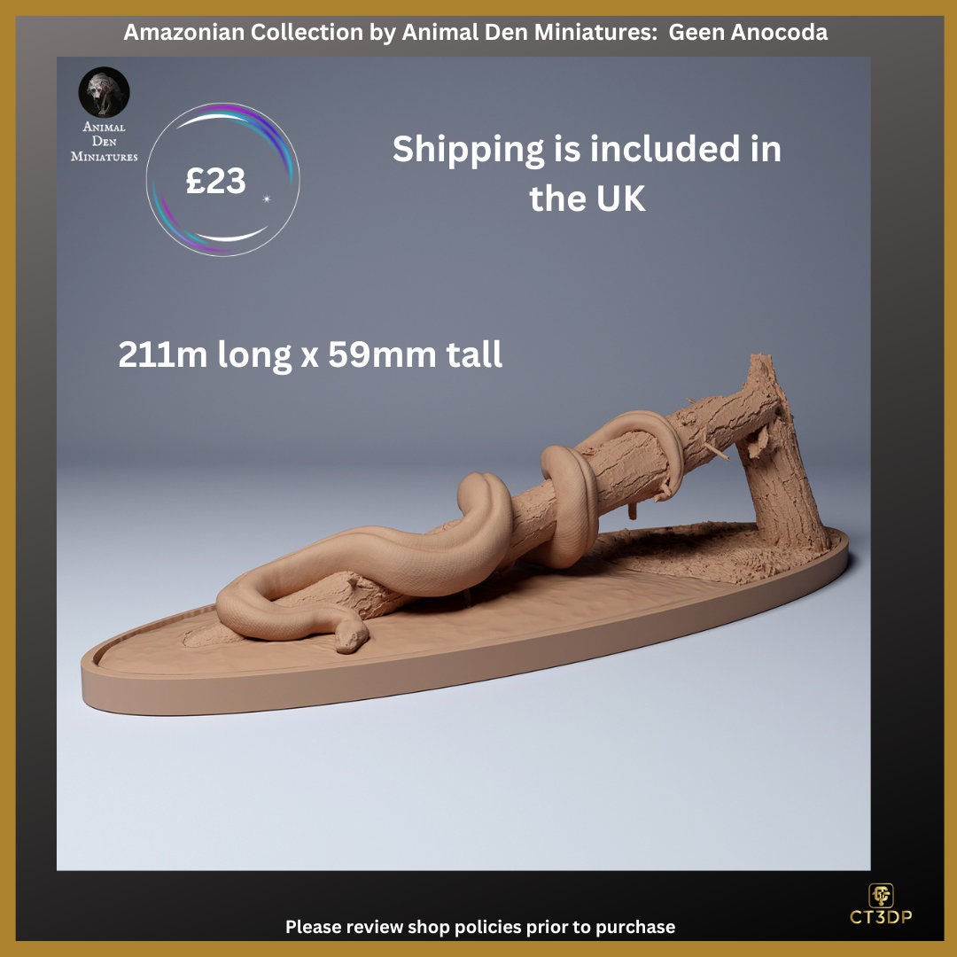 Green Anaconda Miniature: Amazonian Reptile Figurine