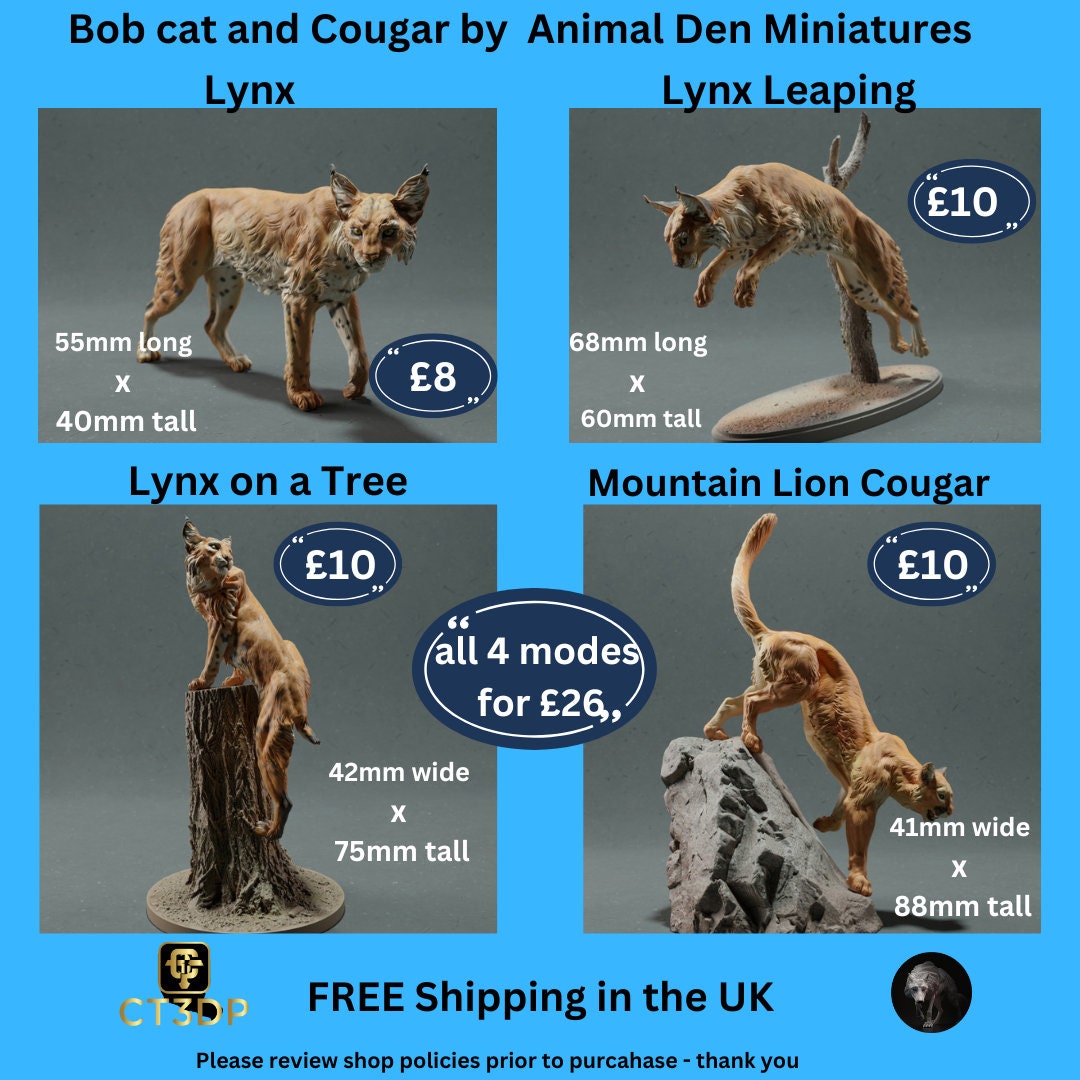 Animal Den Miniatures: Lynx & Cougar Model Collection