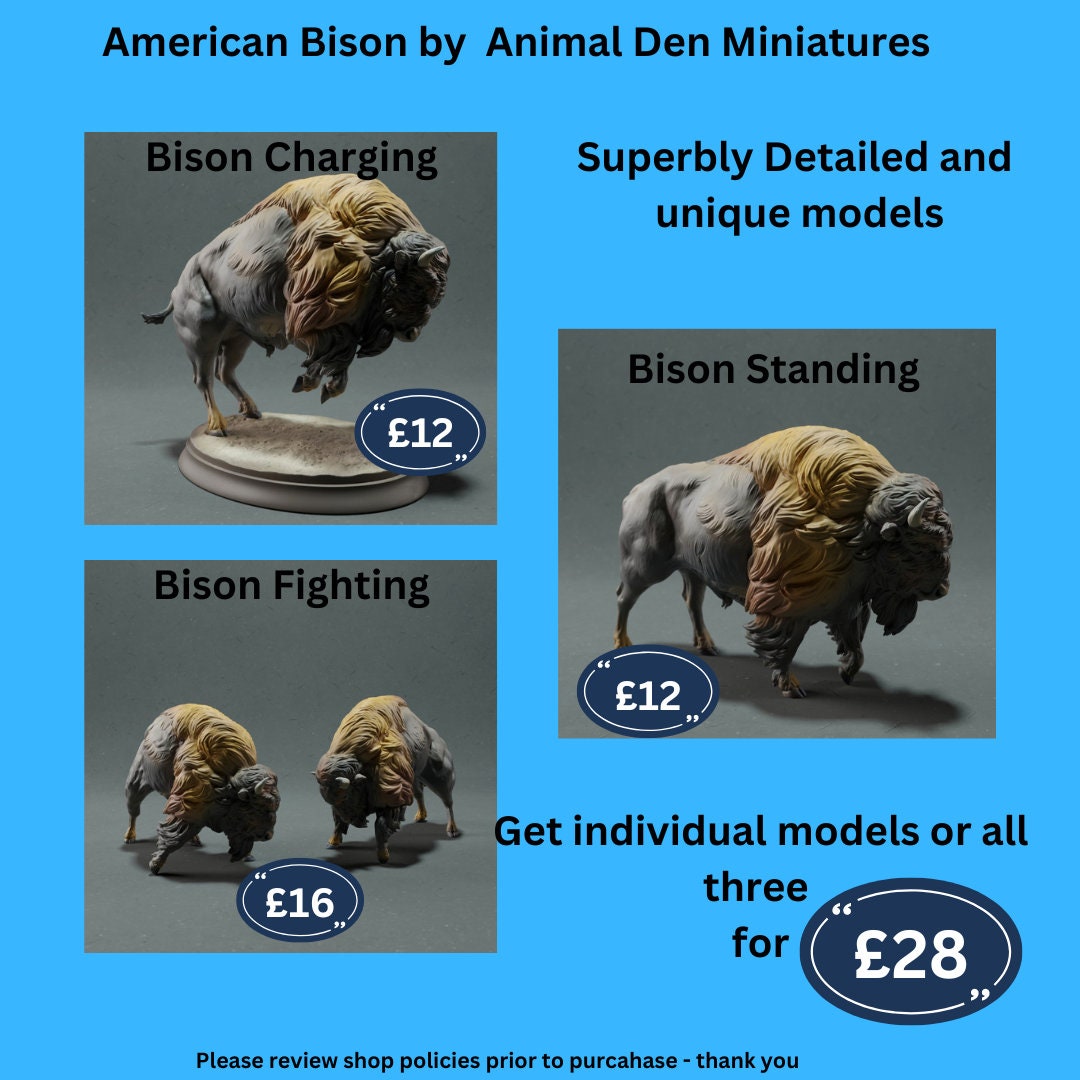 American Bison Miniature Model: Detailed Animal Den Collectible