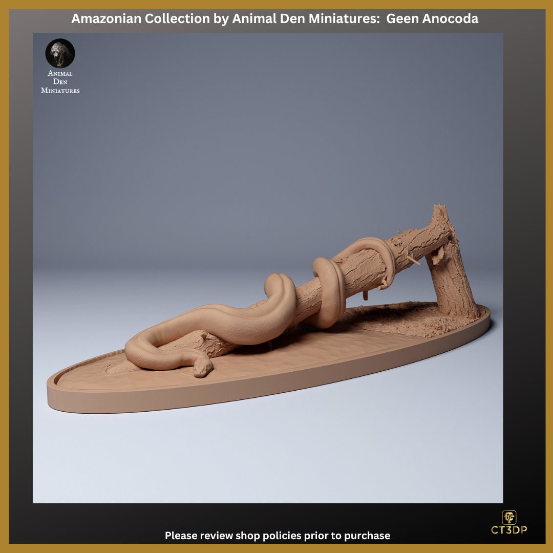 Green Anaconda Miniature: Amazonian Reptile Figurine