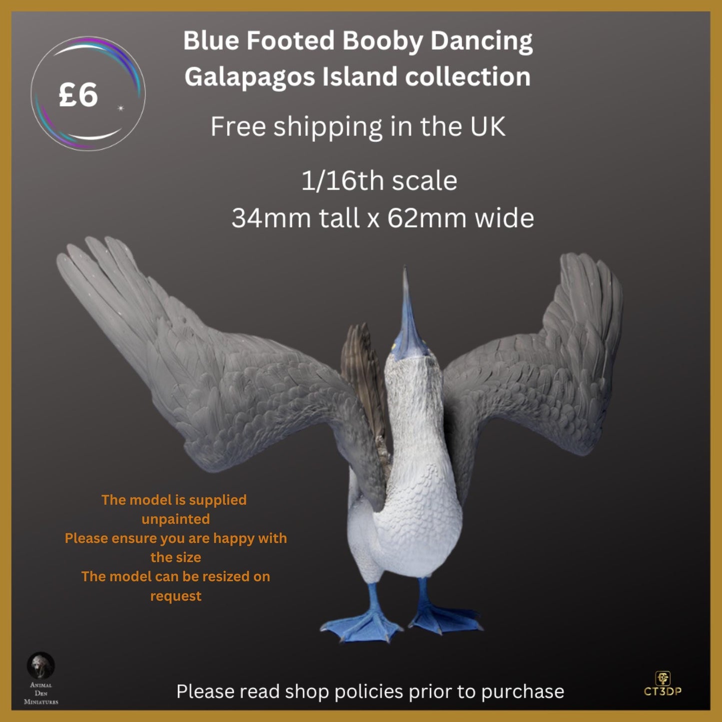 Blue Footed Booby Miniature: Galapagos Island Collection, Dancing Model