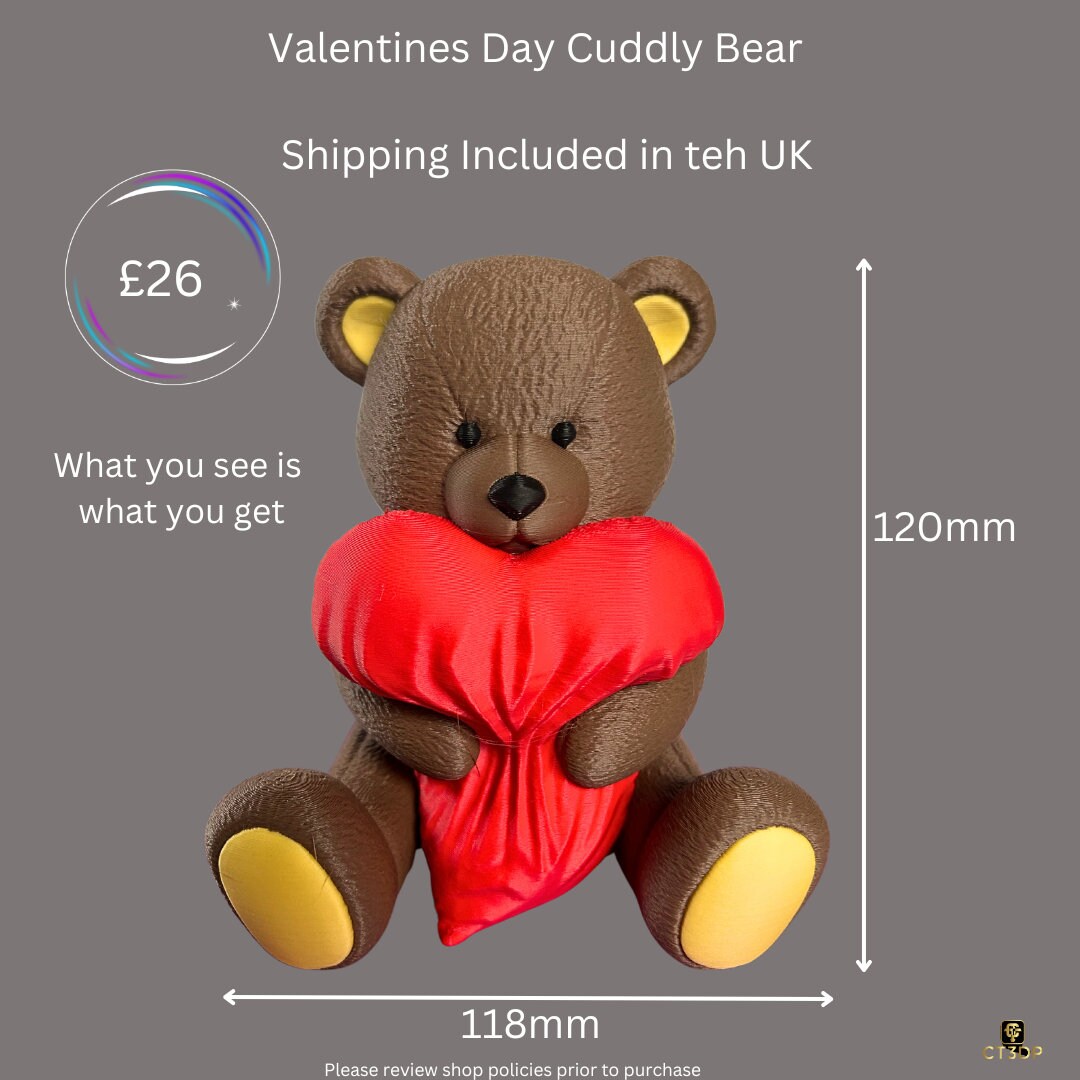 Cute and Cuddly bear - just right for Valentine's Day