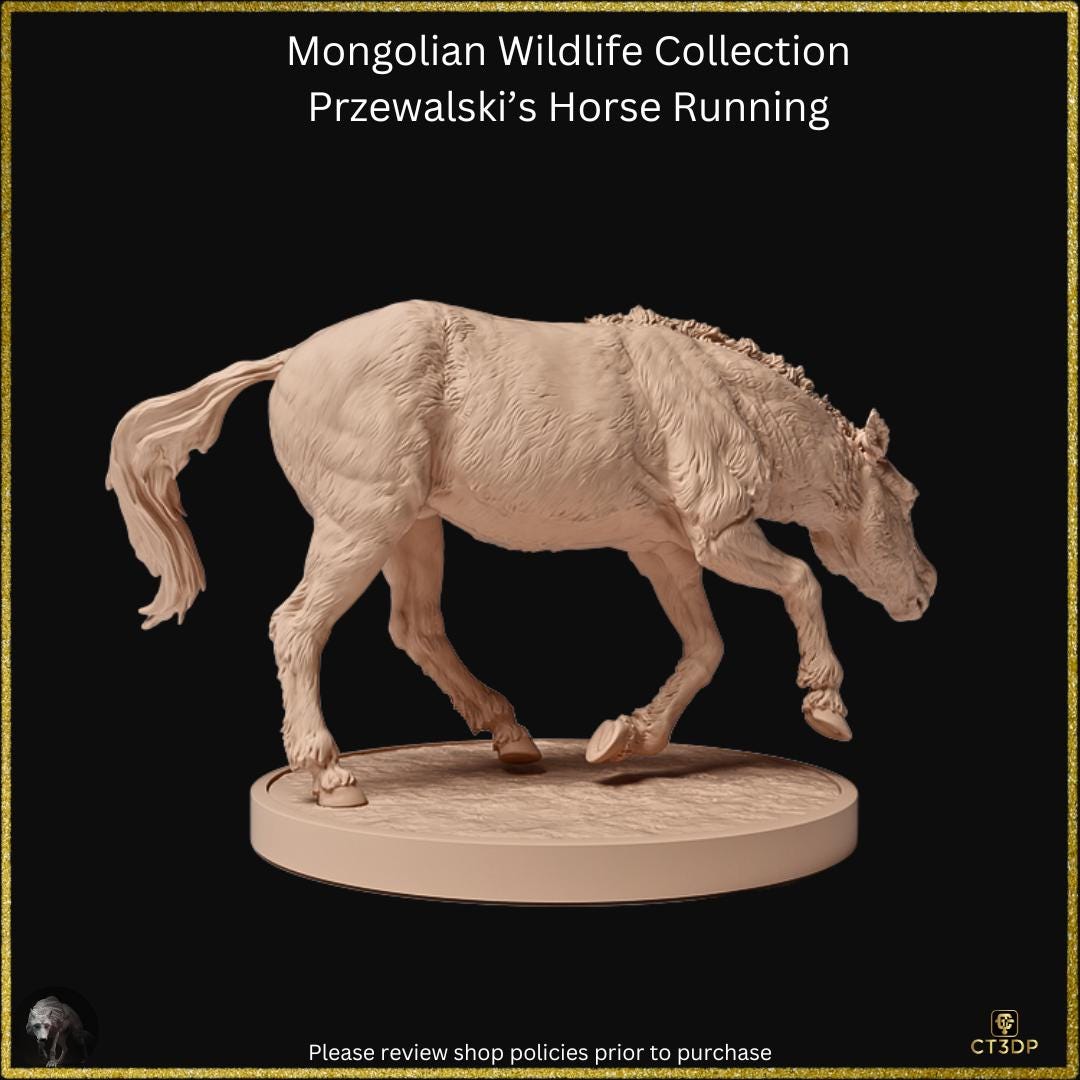 Mongolian Wildlife Collection- Przewalski horse on the run superbly detailed model