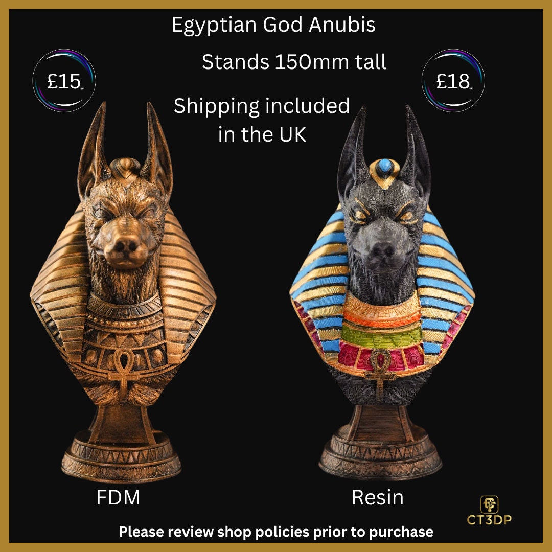3D Printed Anubis Bust: Egyptian God of Graves Miniature