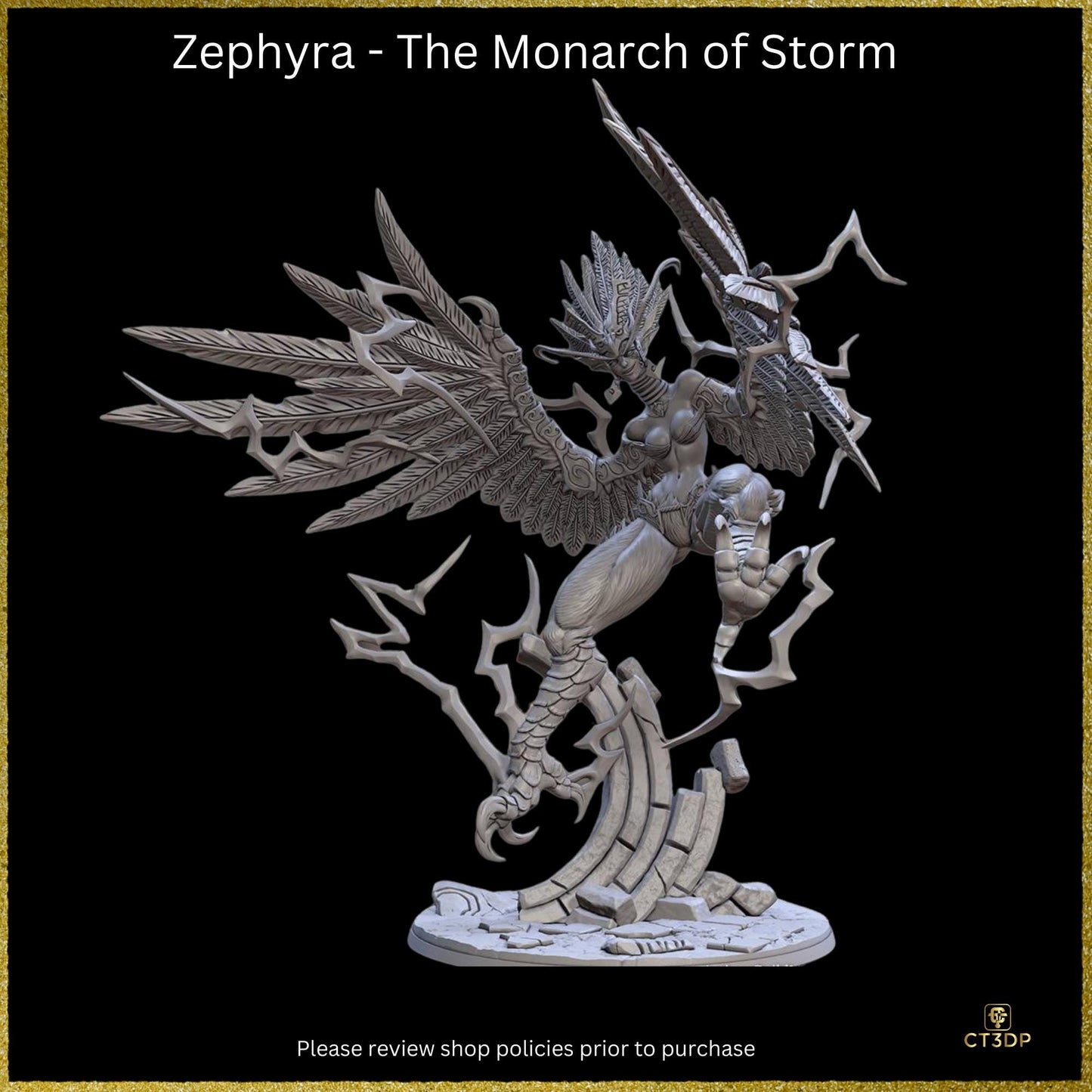 Zephyra Monarch of Storm: 3D Resin Printed Epic Boss Miniature