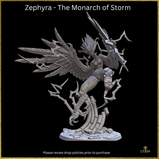 Zephyra Monarch of Storm: 3D Resin Printed Epic Boss Miniature