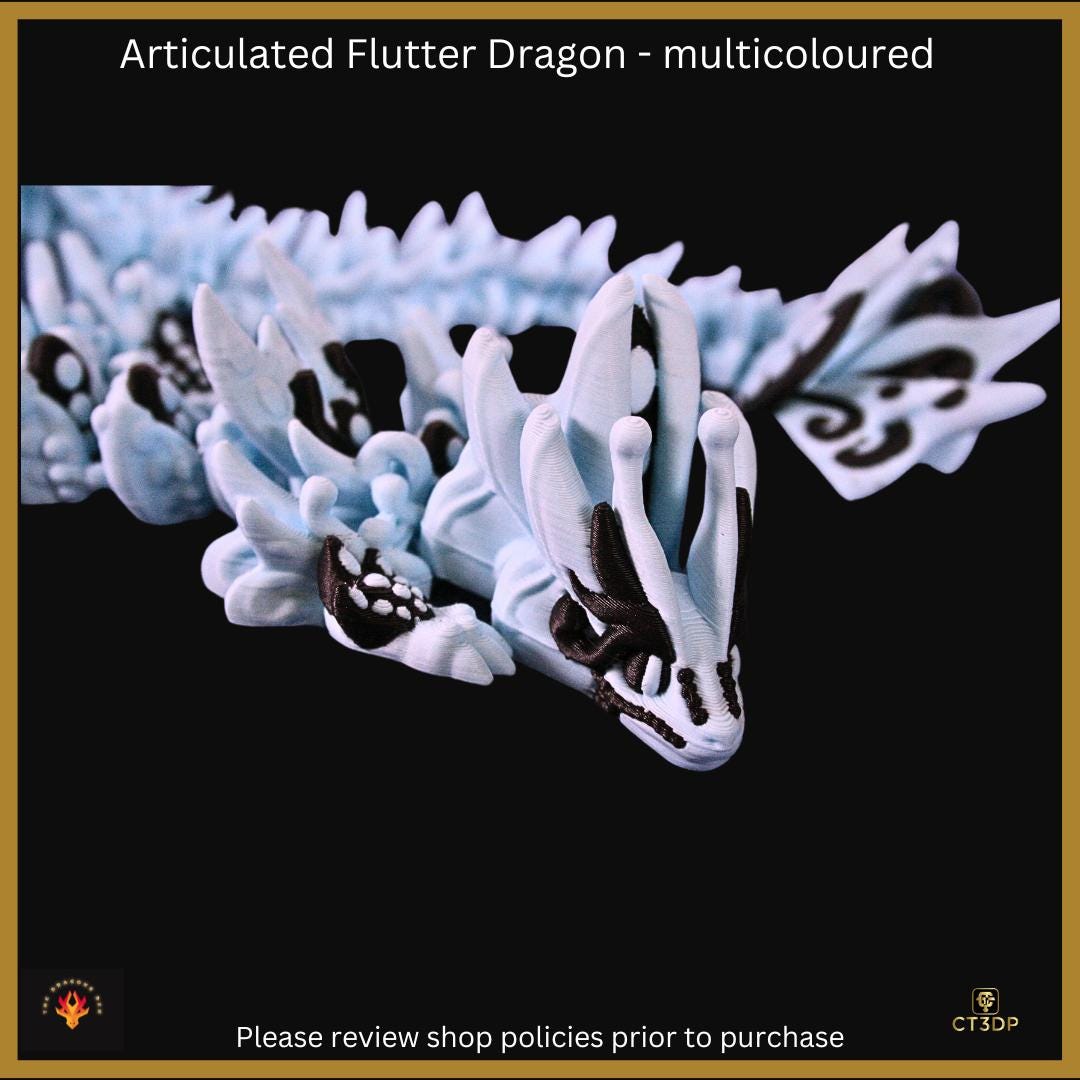 Multi-Coloured Articulated Flutter Dragon Model