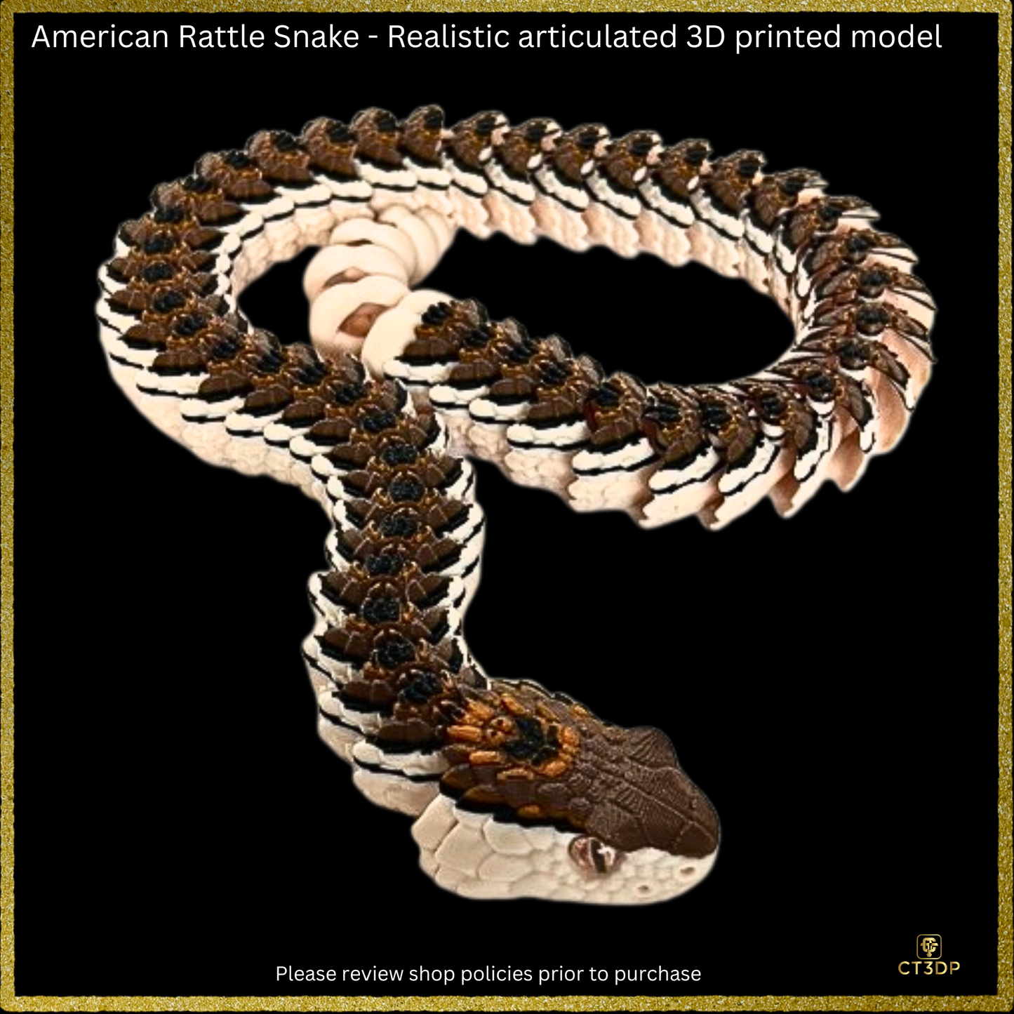 Realistic Filament American Rattle Snake