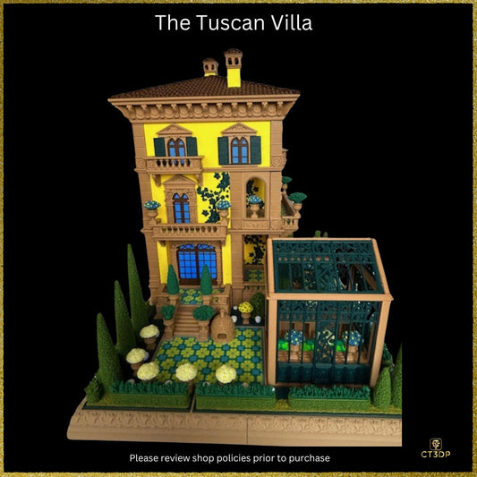 3D Printed Tuscan Villa Model Kit with Remote Lighting