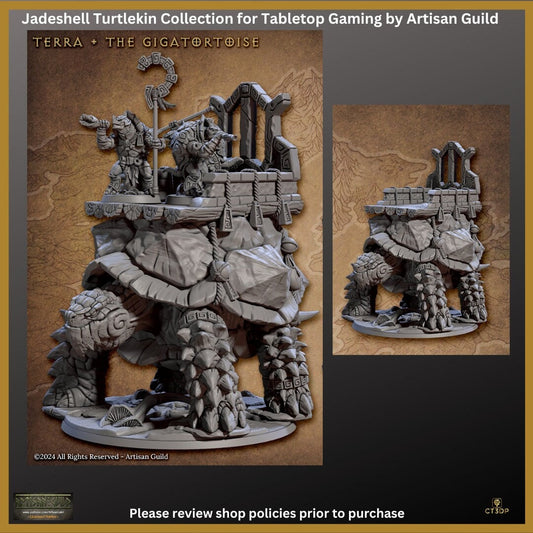 Jadeshell Terra Giga Tortoise Miniature - Artisan Guild RPG Gaming