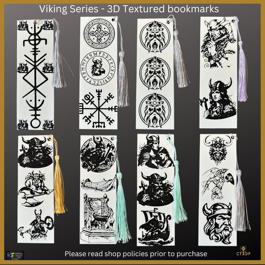 Viking Series 3D Textured Bookmarks - Robust and unique