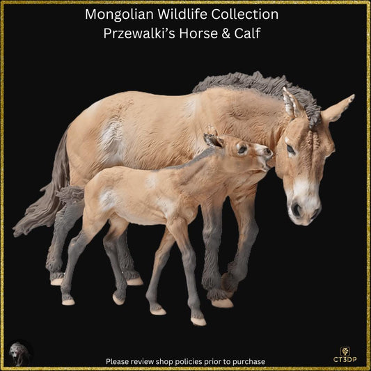 The Mongolian Wild Life Collection- Przewalski mare with Foal- Just a superb miniature