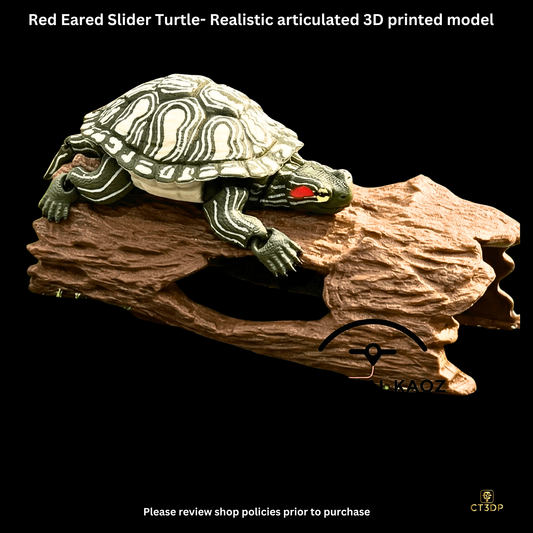 Realistic Filament Red Eared Slider Turtle