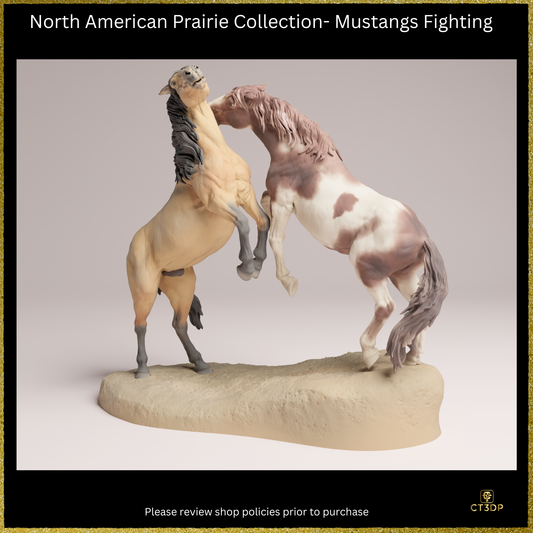 3D Resin printed Mustangs Fighting from the North American Prairies Collection