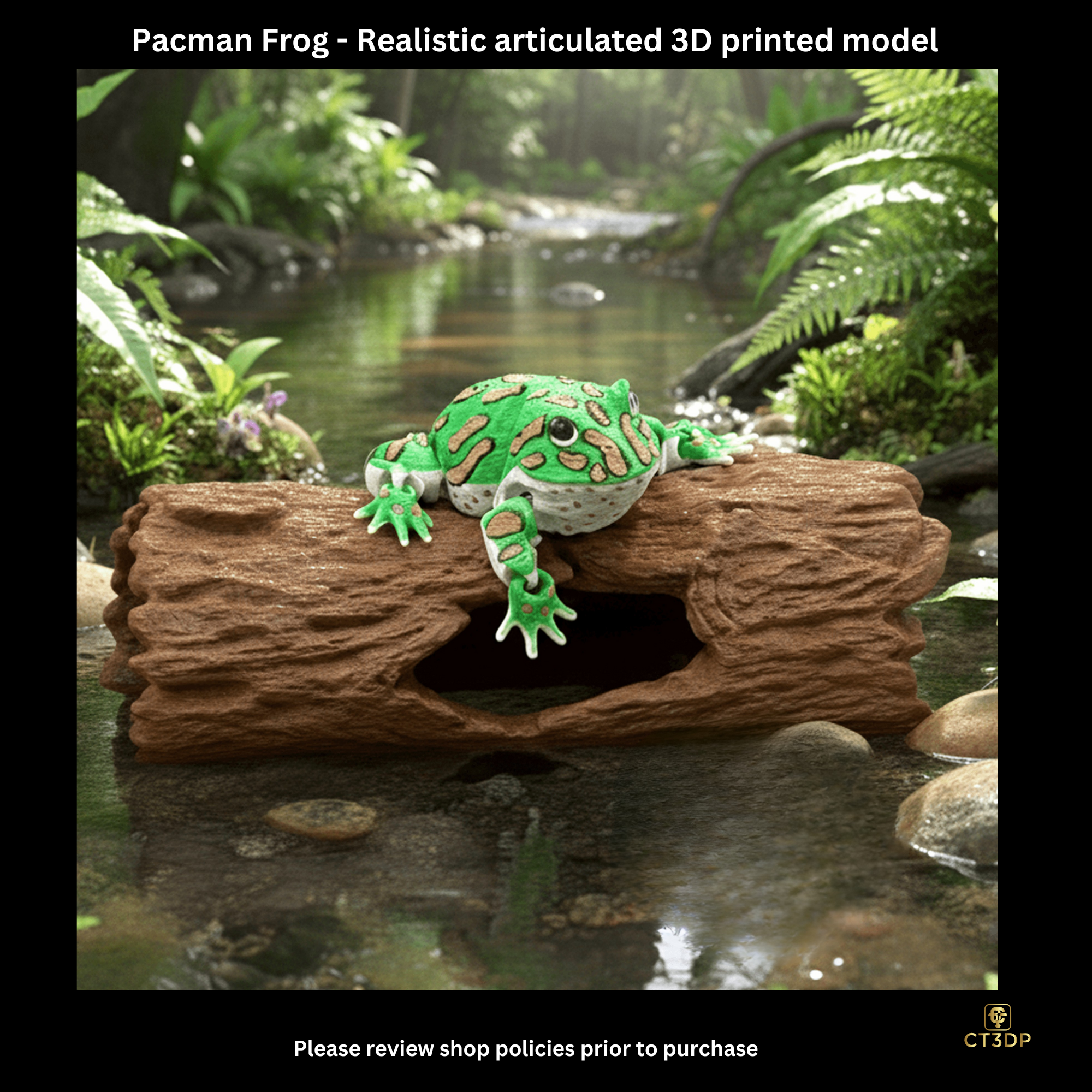 Realistic Pac Man Tree Frog Miniature - 3D Printed PLA Model ...