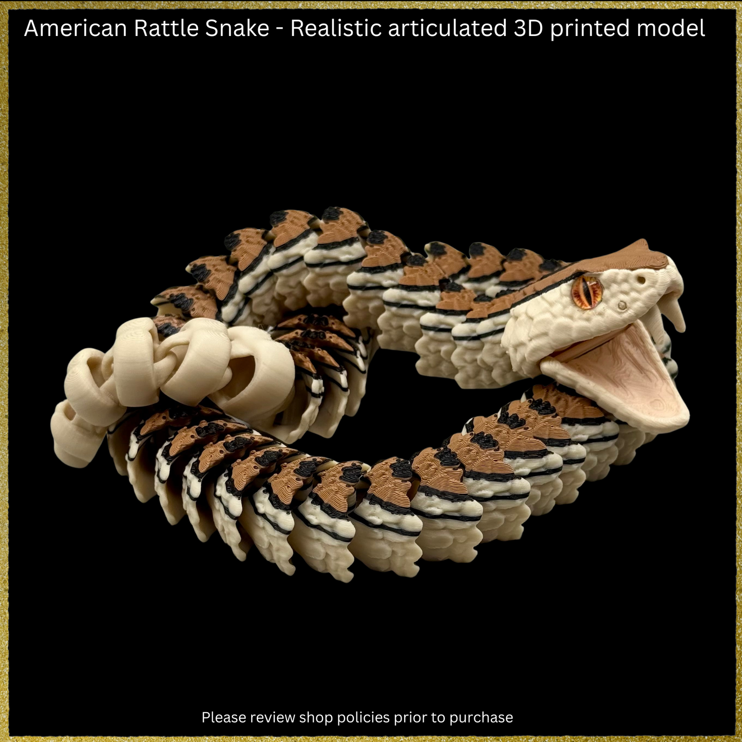 Realistic Filament American Rattle Snake